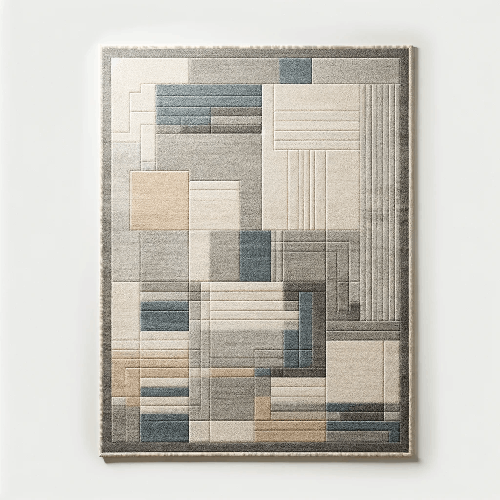 METROPOLITAN MAZE - Tapis moderne aux motifs géométriques en nuances de gris