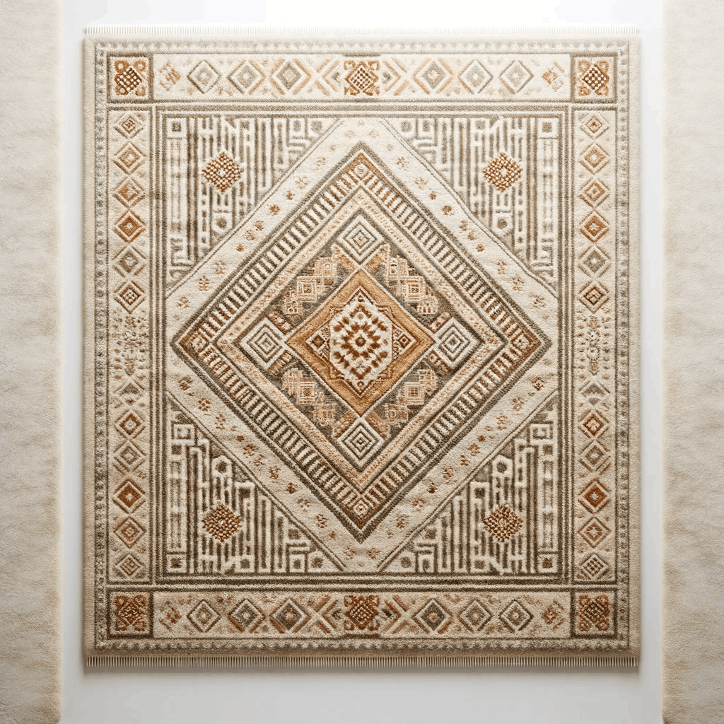 DESERT DIAMOND - Tapis berbère d'inspiration tribale avec motif diamant central