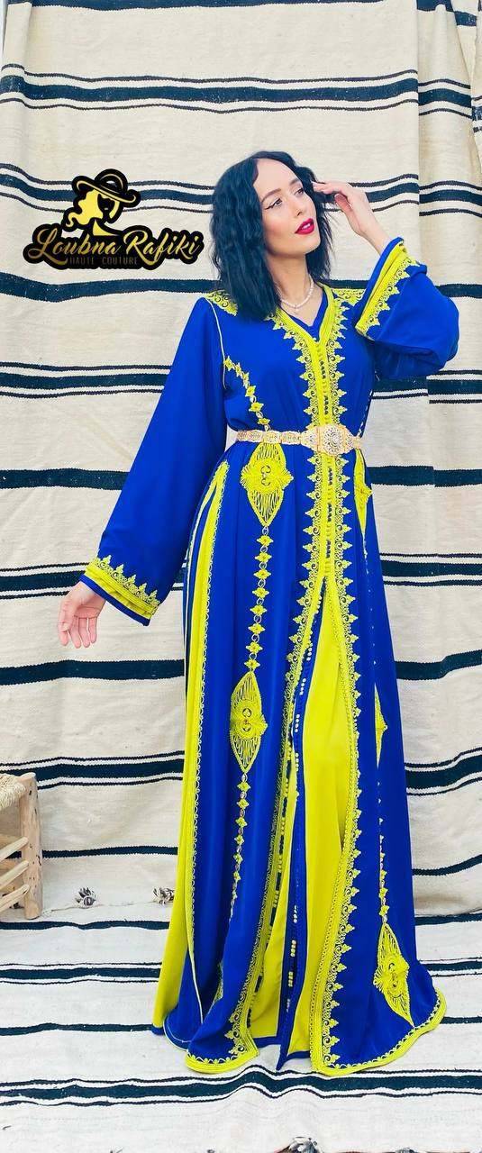 Caftan Traditionnel Bleu jeune