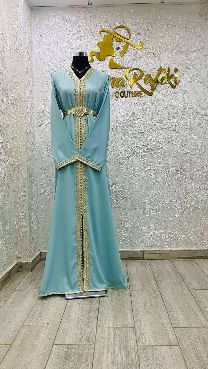 Caftan Marocain Turquoise Moderne