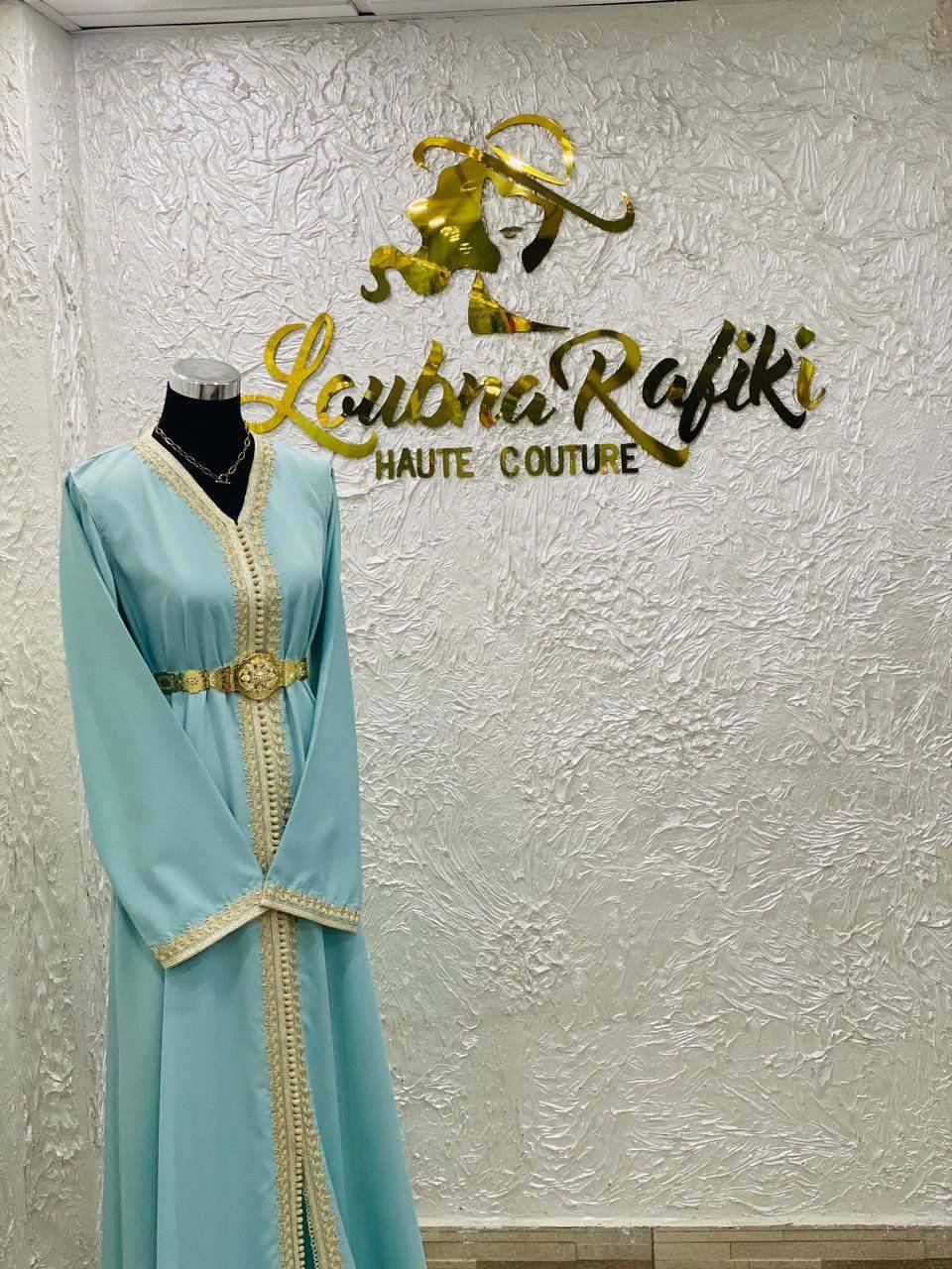 Caftan Marocain Turquoise Moderne